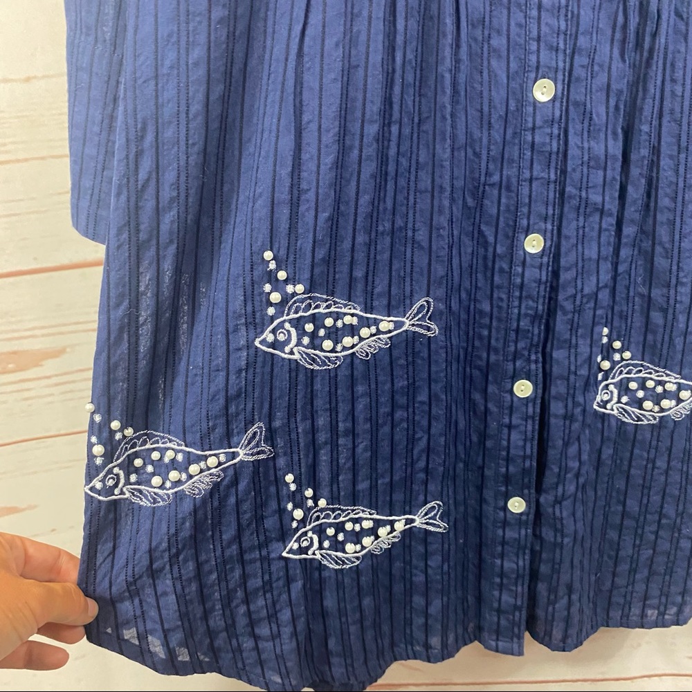 Soft Surroundings Button Down Beaded Embroidered … - image 5